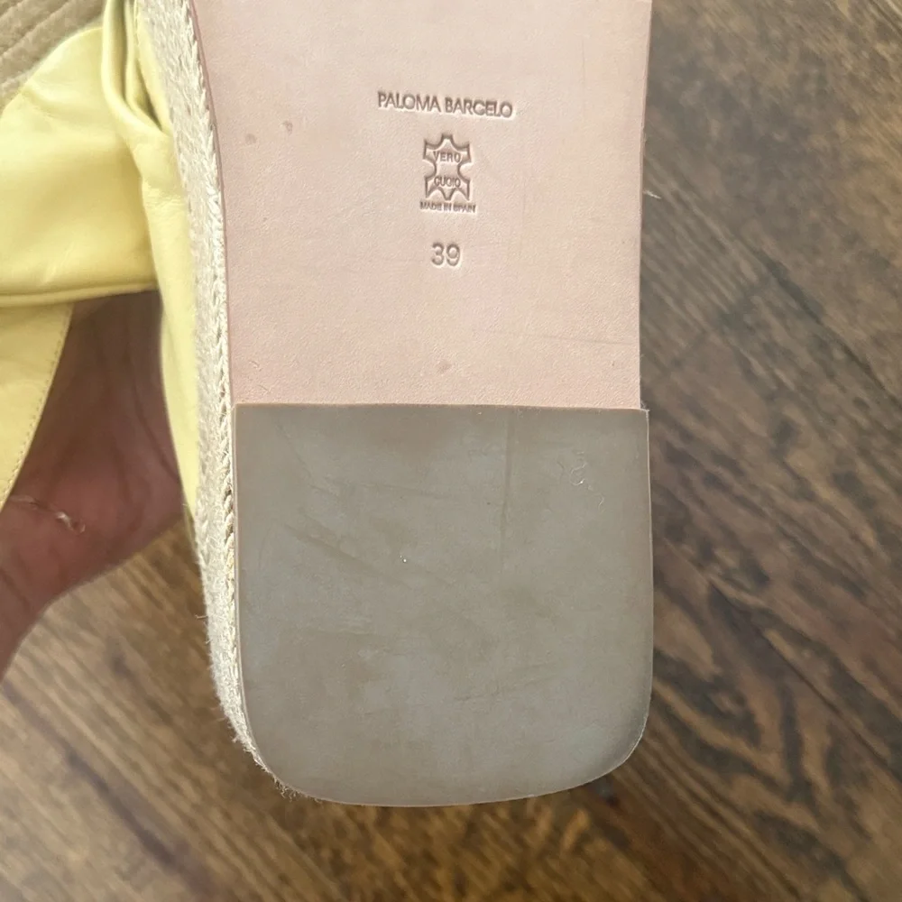 PALOMA BARCELÓ ESPADRILLES Yellow Platform Espadrille Slingback Sandal - Sz 9